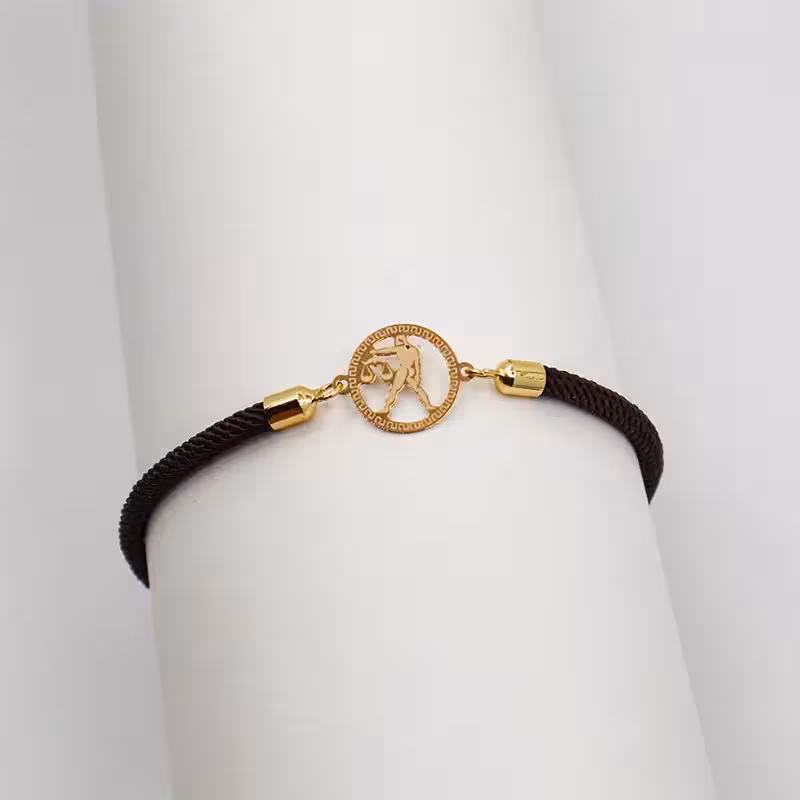 دستبند بافت طرح ماه تولد مهر