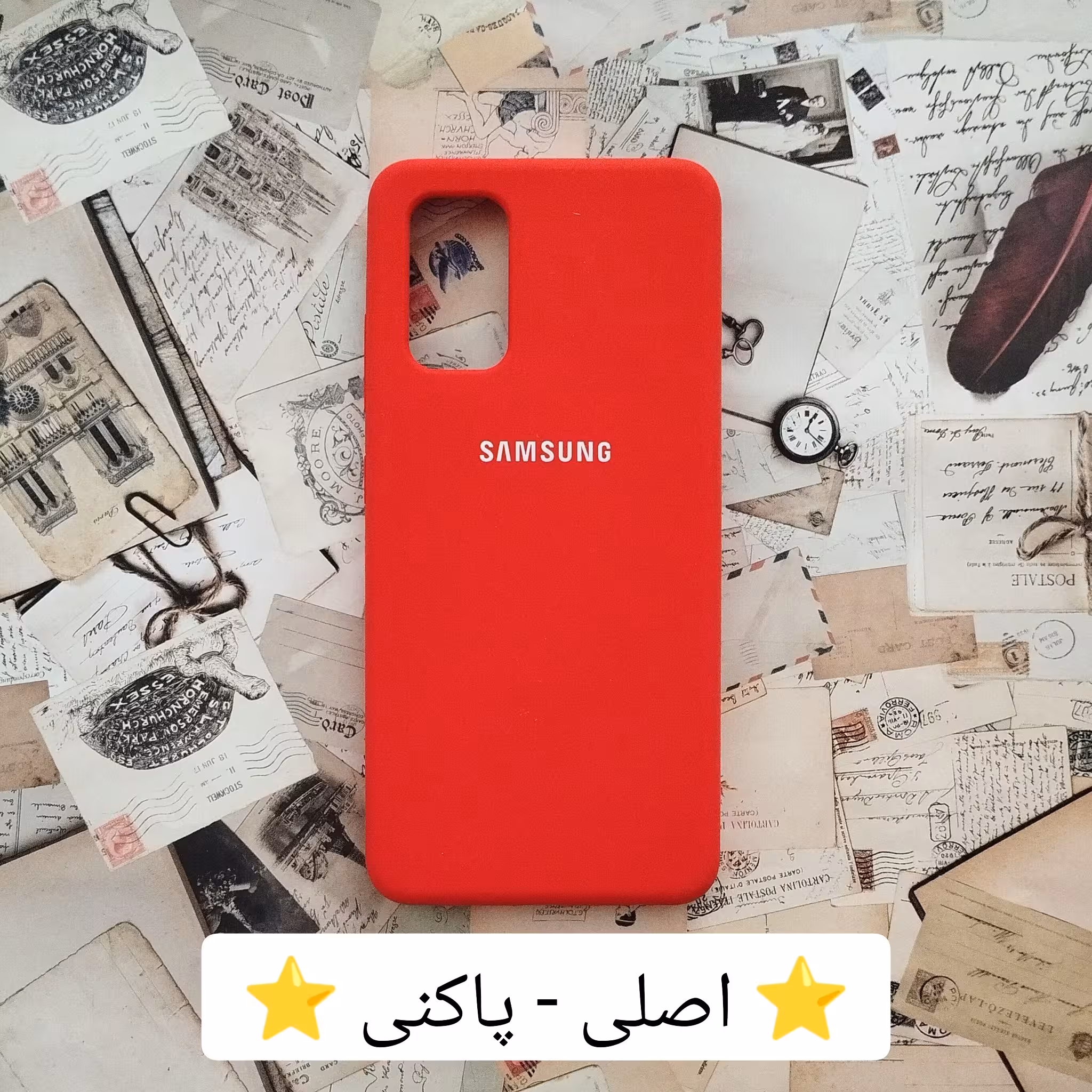 قاب - گارد - کاور سیلیکونی اصلی (اورجینال) قرمز مناسب برای سامسونگ Galaxy A32 4G (a32 4g)