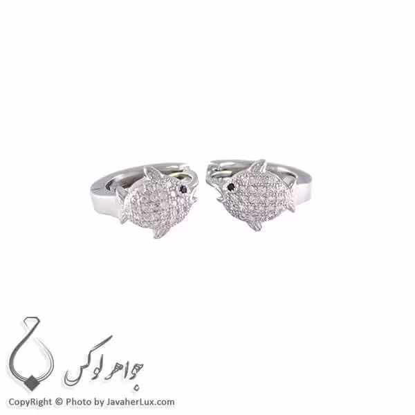 گوشواره نقره زنانه مدل ماهی اتمی _ کد : 100259
