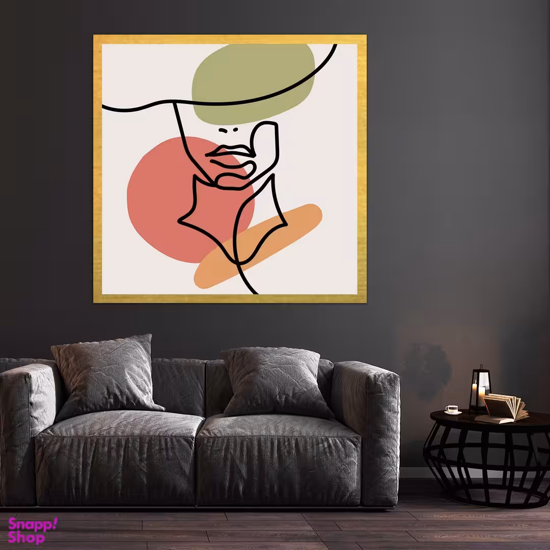 تابلو بکلیت طرح نقاشی مینیمال مدل قاب شاسی T-S9922