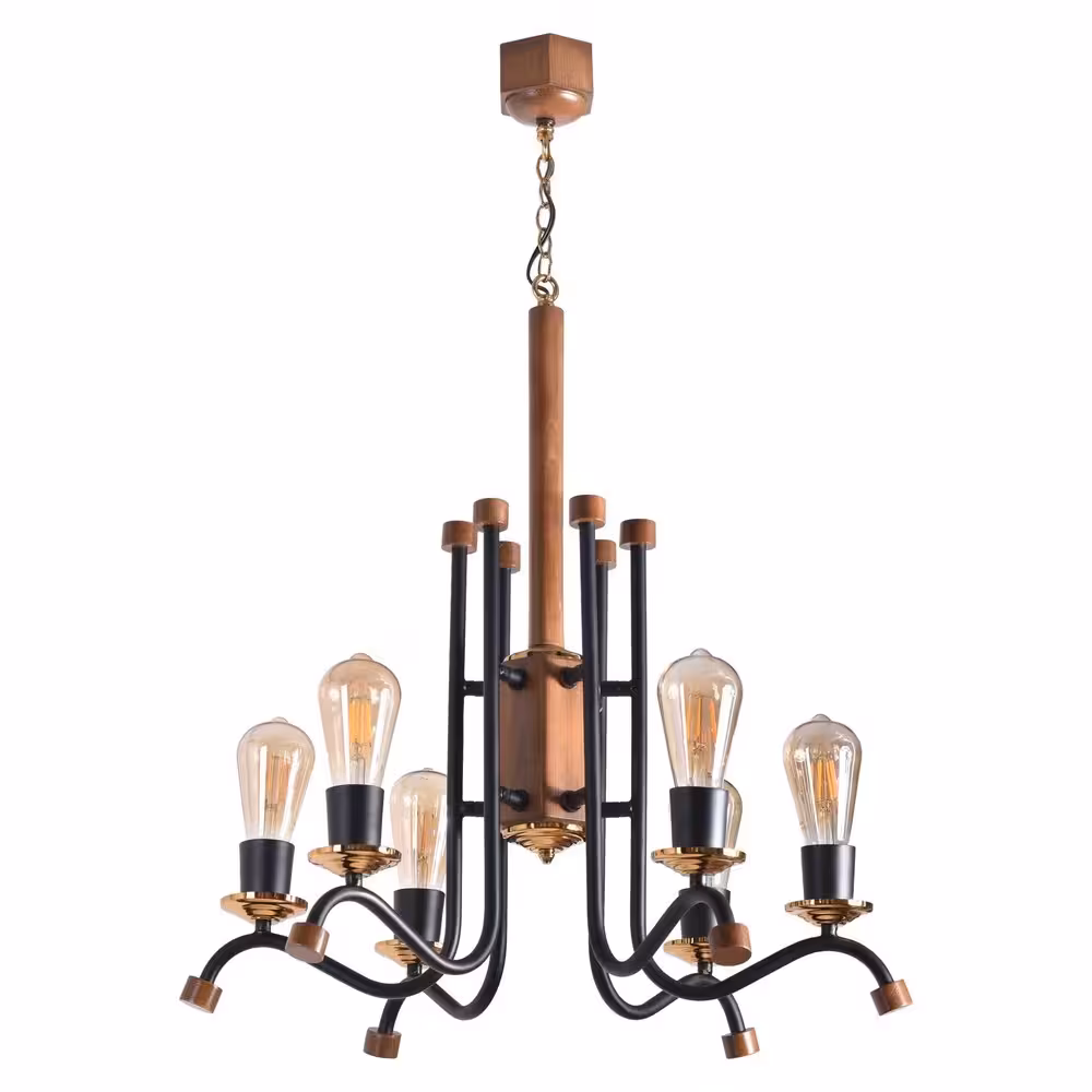 لوستر رامک 6 شعله (بدون حباب)