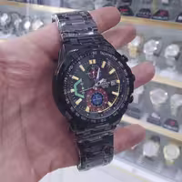 ساعت کاسیو ادیفایس مردانه 3 موتور فعال کرنو تقویم دار ساعت سنگین رنگ ثابت استیل ضدآب همراه با جعبه رایگان