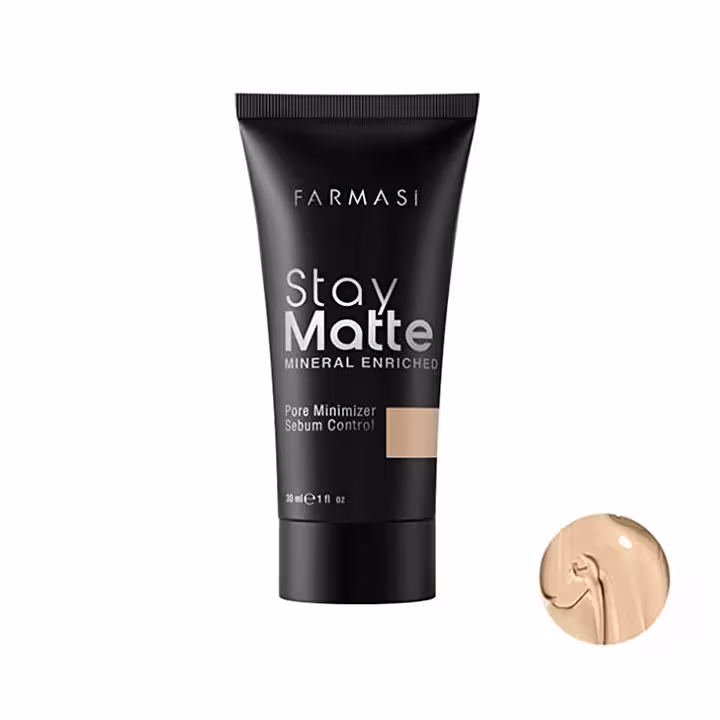 کرم پودر فارماسی استی مات اصل شماره 01 Farmasi Stay Matte Foundation