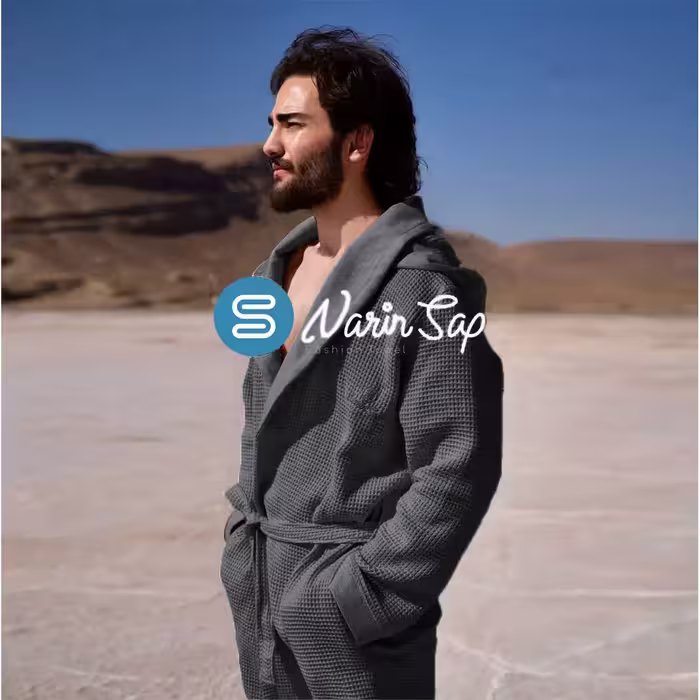 حوله پالتویی کلاه دار برایتون طوسی سایز L