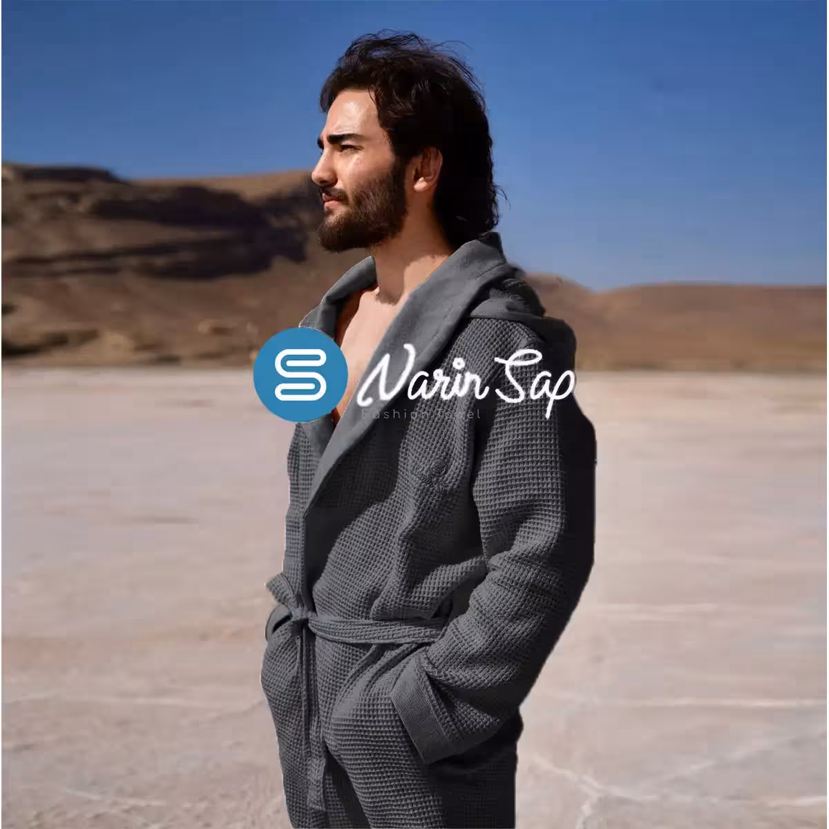 حوله پالتویی کلاه دار برایتون طوسی سایز L