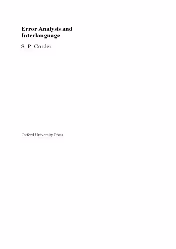 خرید و دانلود نسخه کامل کتاب Error Analysis and Interlanguage