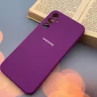قاب محافظ لنزدار سیلیکونی گوشی سامسونگ Galaxy A34 5G، طرح پاک کنی، اورجینال با پوشش داخلی پارچه‌ای، رنگ بنفش