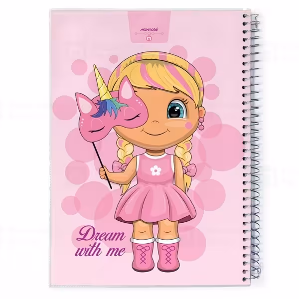 دفتر 40 برگ سیمی طلقی کارتونی کد 9413.طرح 5 دخترانه