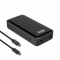 پاوربانک هترون مدل HPB2055G-100W ظرفیت 20000 میلی آمپر ساعت به همراه کابل تبدیل USB به USB-C | کالا مکس
