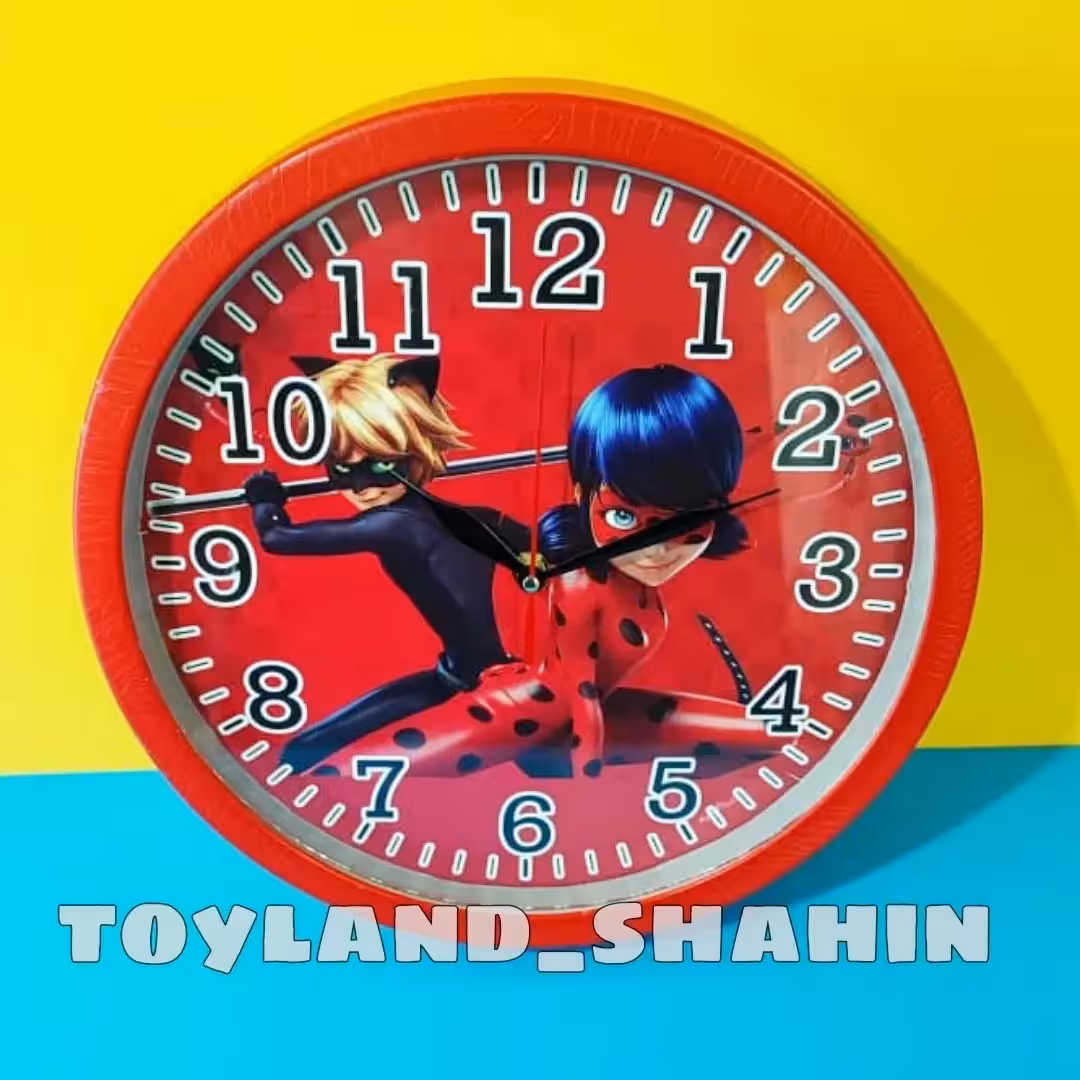 ساعت دیواری کودک،ساعت دخترکفشدوزکی،ساعت دیواری فانتزی،اکسسوری کودک،ساعت دخترانه