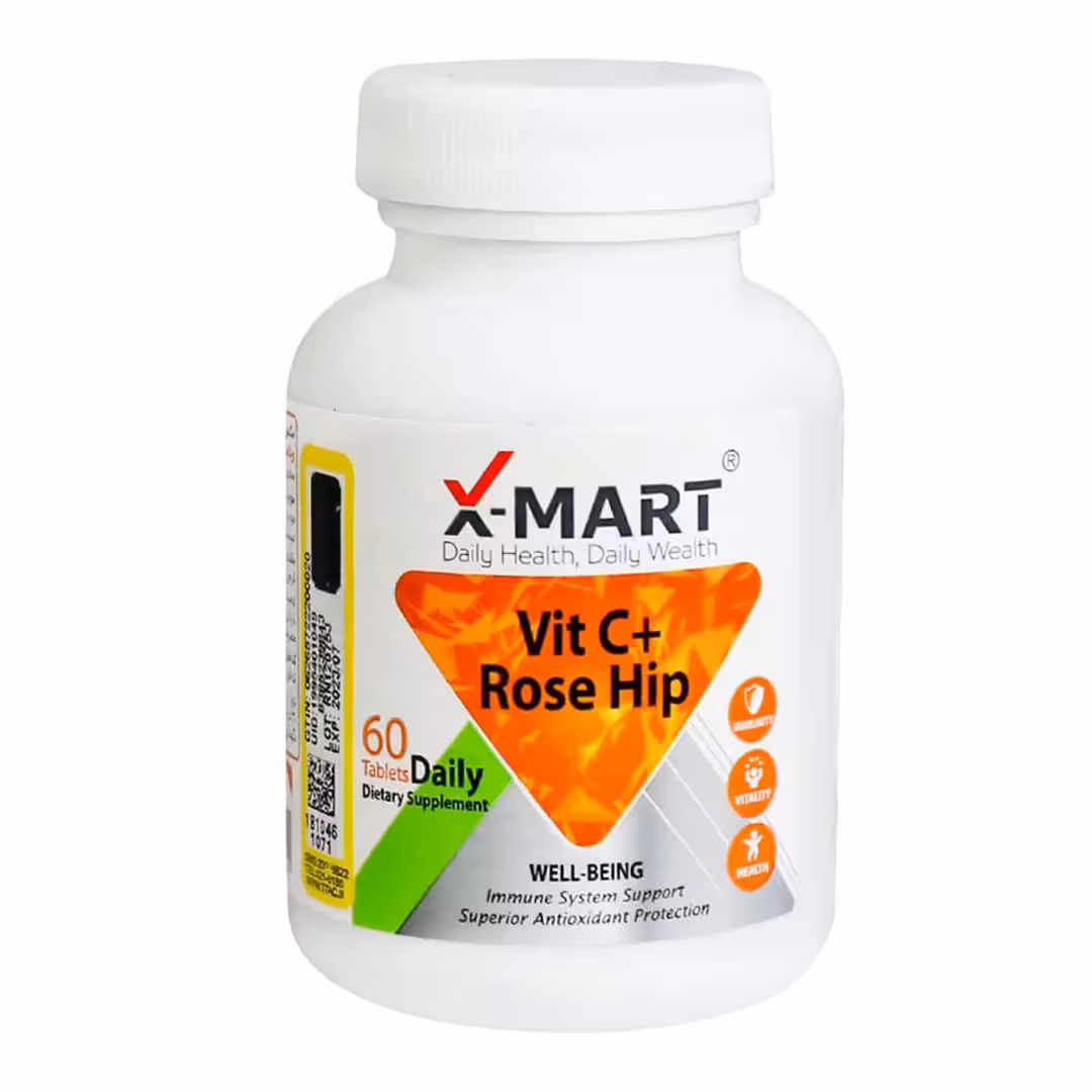 قرص ویتامین C پلاس رز هیپ ایکس مارت 60 عددی