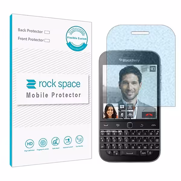 گلس بلک بری Classic Q20 مدل نانو هیدروژل مات آنتی بلو برند راک اسپیس کد S