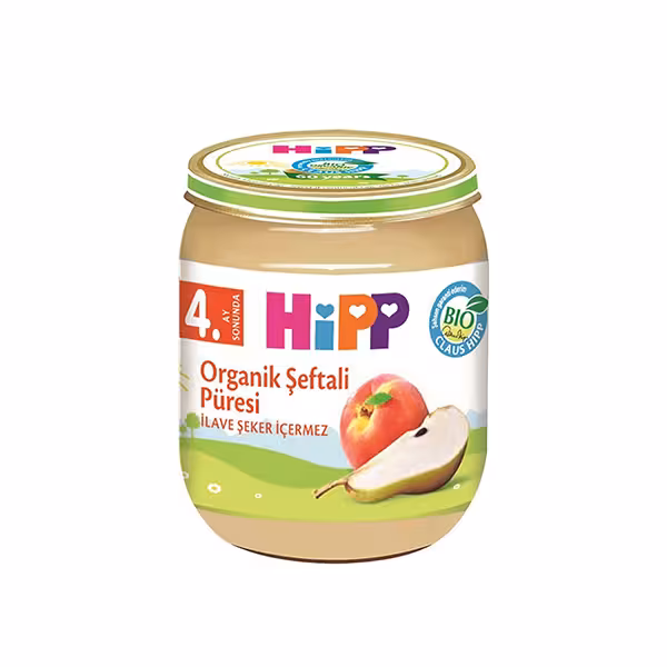 پوره میوه ارگانیک هیپ با طعم هلو و گلابی حجم 125 گرم