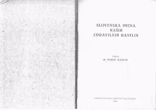 خرید و دانلود نسخه کامل کتاب Slovenska imena naših zdravilnih rastlin