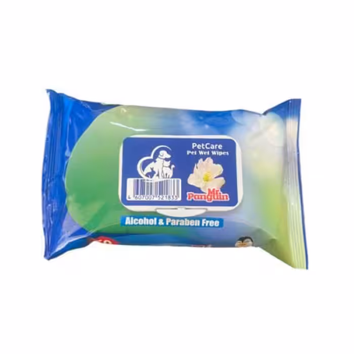 دستمال مرطوب پاکتی پنگوئن با رایحه وانیل بسته 50 برگی
