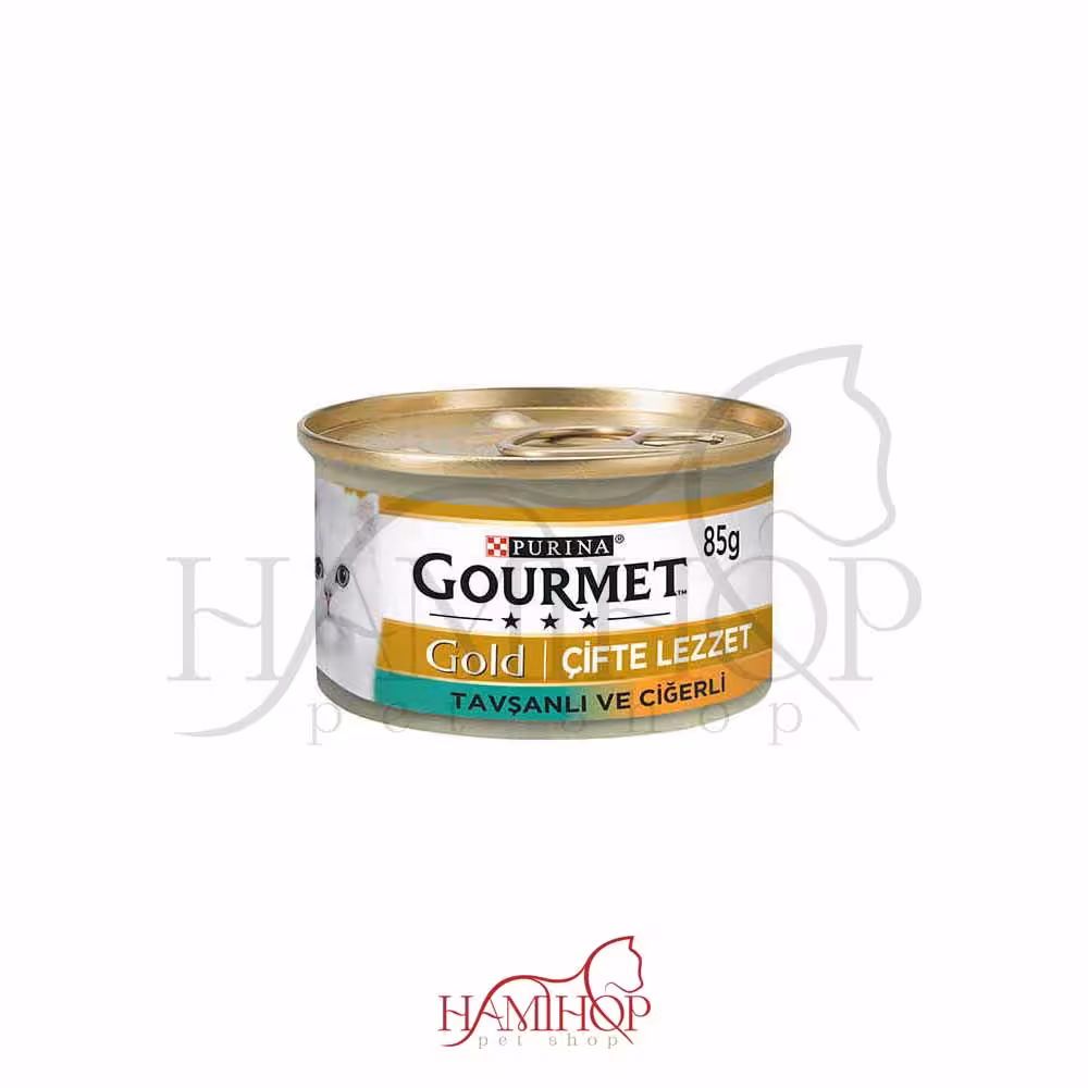 کنسرو غذای گربه گورمت با بافت کیک و طعم خرگوش 85گرم gourmet rabbit