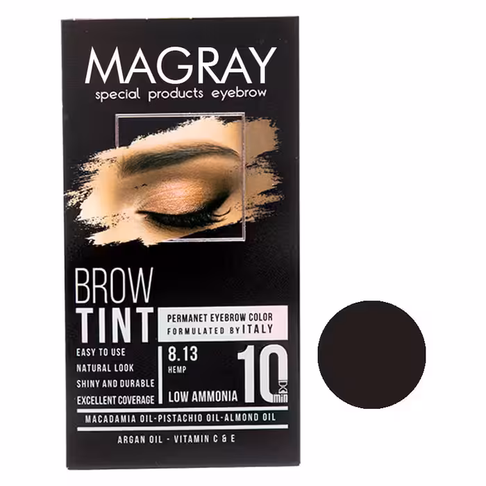 کیت رنگ ابرو ماگرای شماره 6.65 حجم 30 میلی لیتر رنگ تنباکویی