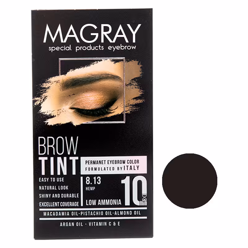 کیت رنگ ابرو ماگرای شماره 6.65 حجم 30 میلی لیتر رنگ تنباکویی