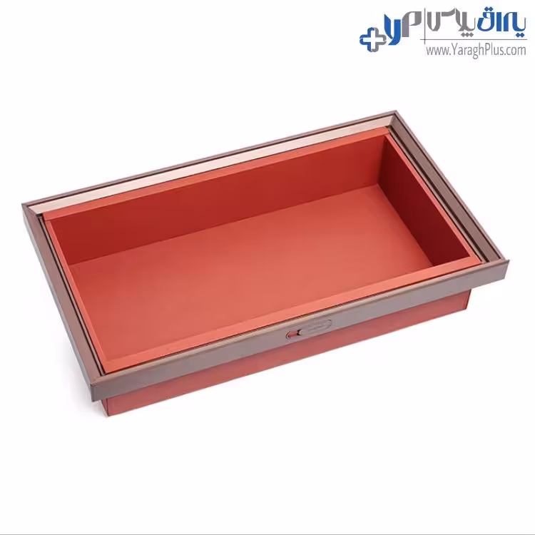 سبد چرمی ریلی داخل کمد لباس رنگ موکا قرمز فرنچ استایل فانتونی