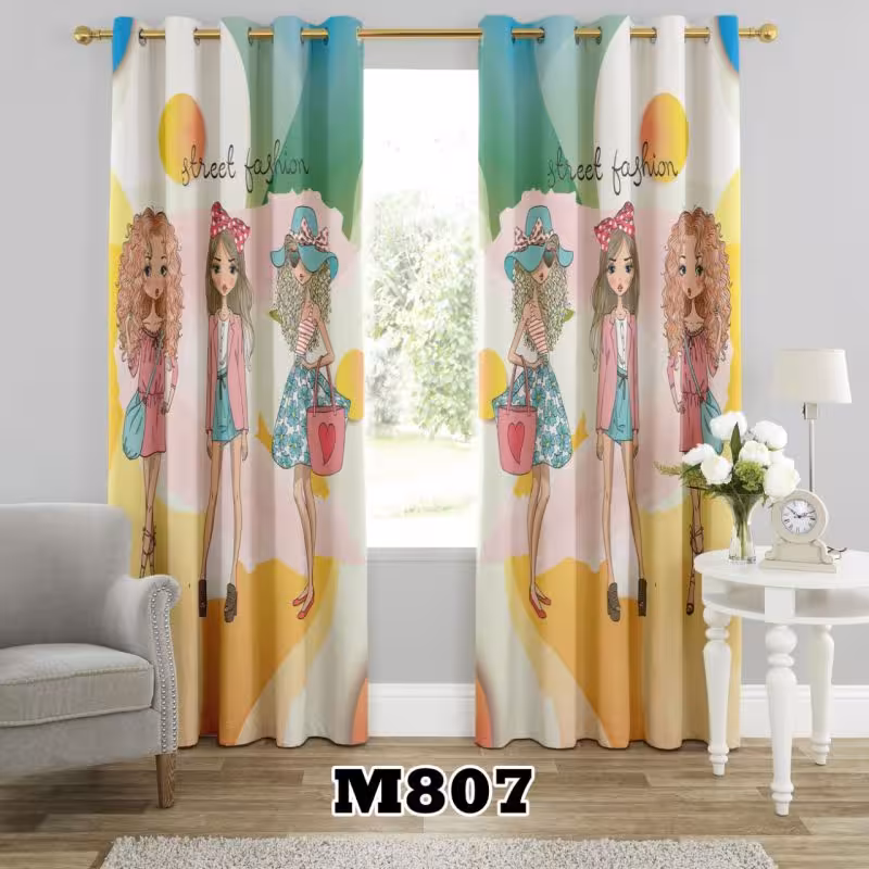 پرده سه بعدی طرح دخترانه