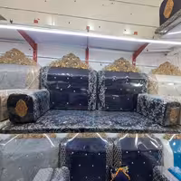 پشتی خلیجی تاج دار دو متری سرمه ای طرح دار(ارسال با باربری و پس کرایه) 