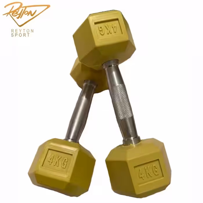 دمبل شش ضلعی رنگی 4 کیلویی