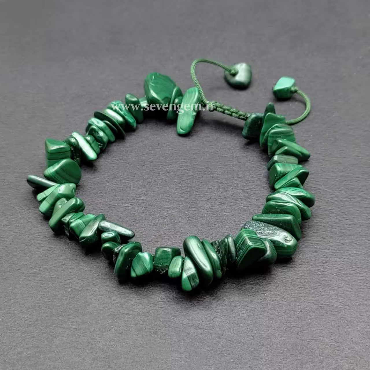 دستبند سنگ مالاگیت چیپسی (کدA67)