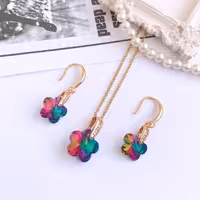 نیمست استیل پروانه با سنگ هفت رنگ سوارسکی کد 235265320