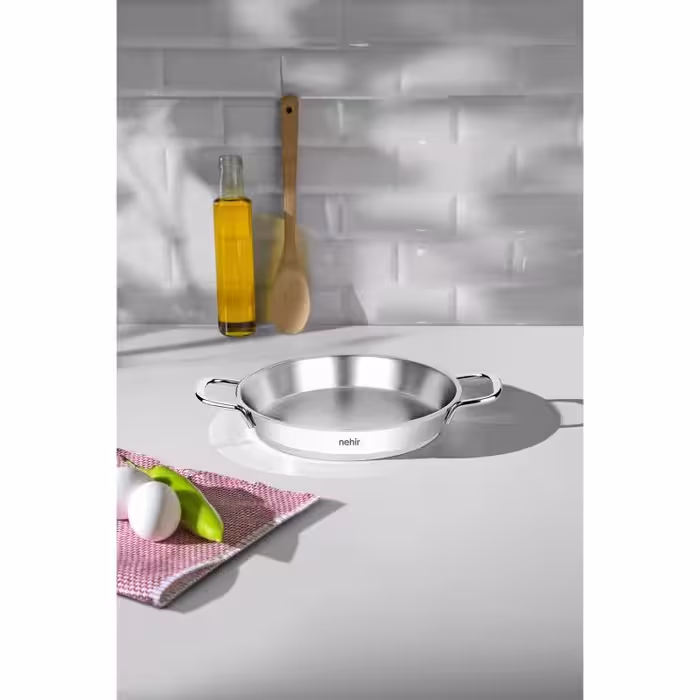 ماهیتابه استیل 20 سانتی‌متری Nehir (نحیر) مدل Silver ایتالیایی – ترکیبی از طراحی کلاسیک و کیفیت برای آشپزخانه‌های حرفه‌ای و خانگی