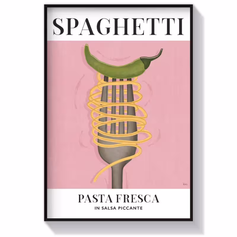 تابلو دکوری کافه طرح Spaghetti