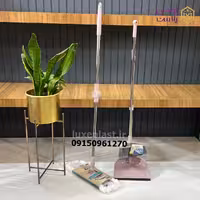 ست طی میکروفایبر و جارو خاک انداز دسته بلند ساده