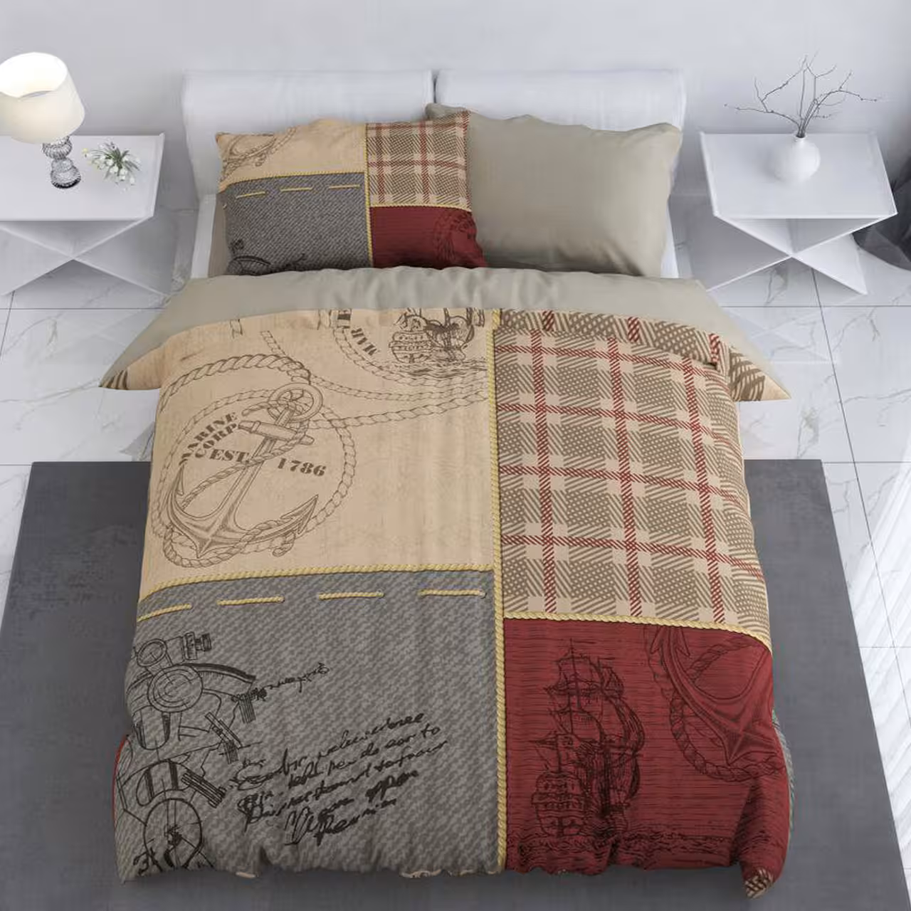 سرویس لحاف روتختی ترکسان کد D42 یکنفره 4 تکه