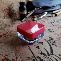 دوات سایز بزرگ بدنه شفاف (طرح کریستال) _ جای مرکب _ظرف مرکب