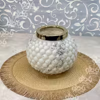 گلدان رومیزی لب فلزی ماربل سها