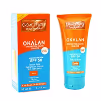 کرم ضد آفتاب رنگی SPF 50 با بژ طبیعی برند اوکالان (OKALAN)