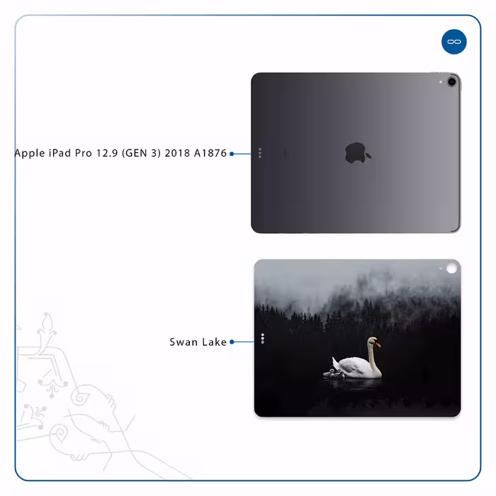 برچسب پوششی ماهوت مدل Swan Lake مناسب برای تبلت اپل iPad Pro 12.9 (GEN 3) 2018 A1876