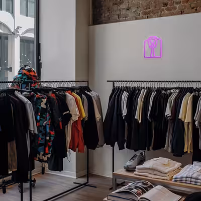 چراغ دیواری نئون دیزاین طرح Men-Clothes_PR