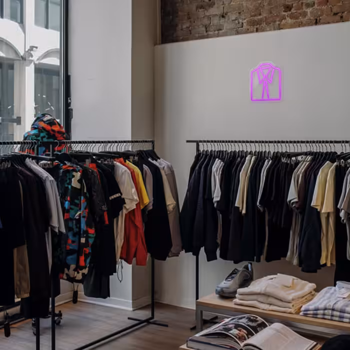 چراغ دیواری نئون دیزاین طرح Men-Clothes_PR