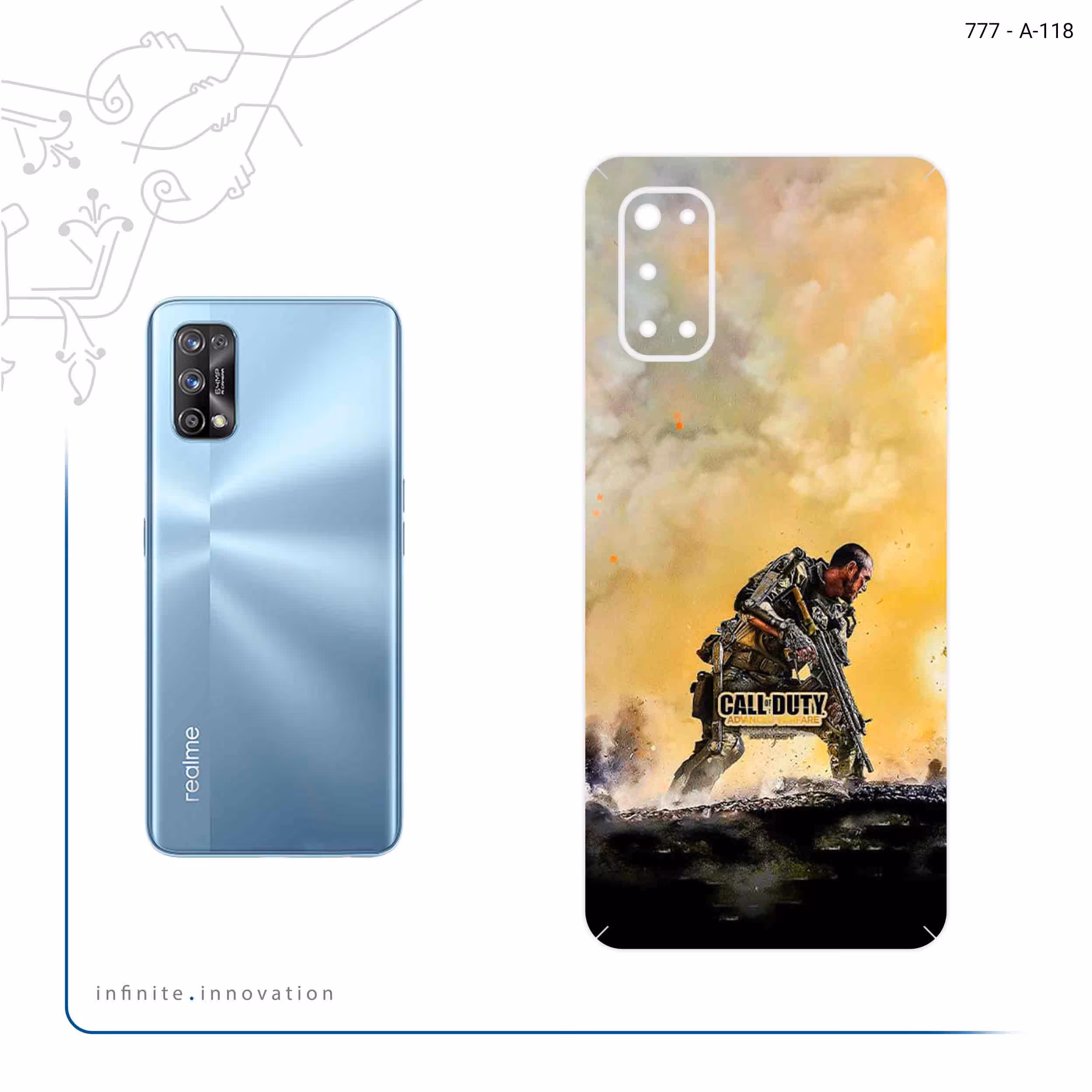 برچسب پوششی ماهوت مدل Call of Duty Warfare Game Series مناسب برای گوشی موبایل ریلمی 7 Pro