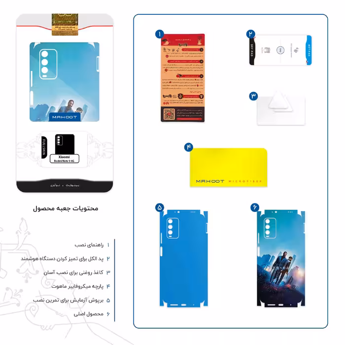 برچسب پوششی ماهوت مدل Tenet-FullSkin مناسب برای گوشی موبایل شیائومی Redmi Note 9 4G