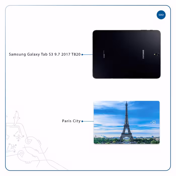 برچسب پوششی ماهوت مدل Paris City مناسب برای تبلت سامسونگ Galaxy Tab S3 9.7 2017 T820