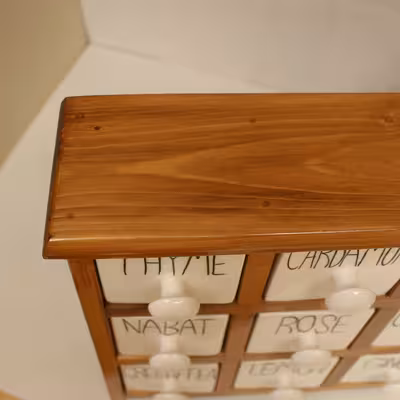 جای ادویه 9 پارچه مدل چوبی و سرامیکی کد Text09