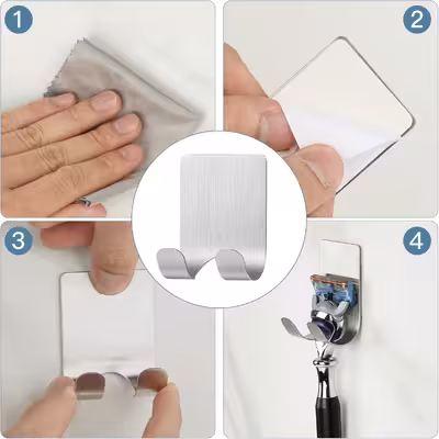 آویز حوله لوبیک مدل استیل بسته 2 عددی