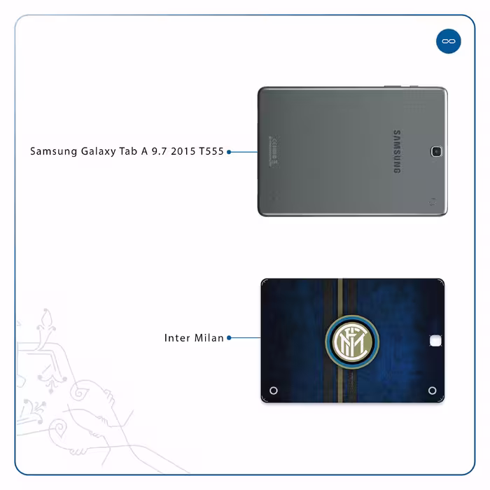 برچسب پوششی ماهوت مدل Inter-Milan مناسب برای تبلت سامسونگ Galaxy Tab A 9.7 2015 T555