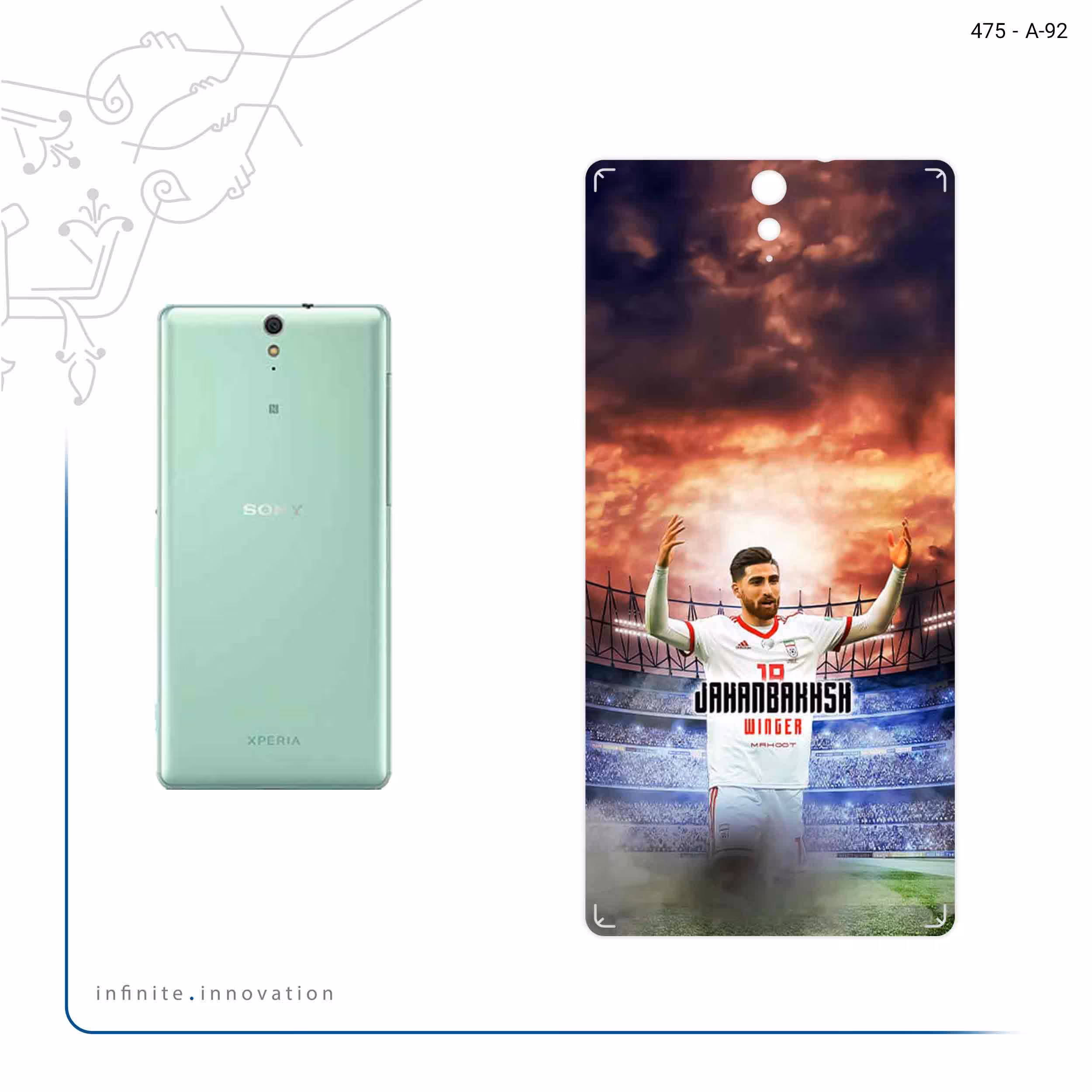 برچسب پوششی ماهوت مدل Alireza Jahanbakhsh مناسب برای گوشی موبایل سونی Xperia C5