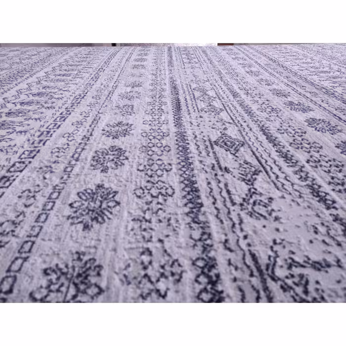 فرش ماشینی زمرد مشهد مدل NO015 زمینه طوسی