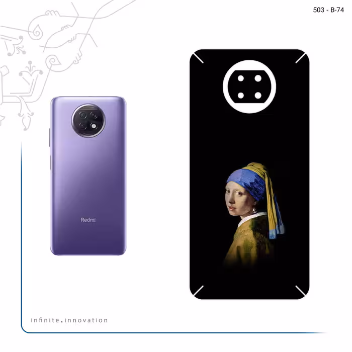 برچسب پوششی ماهوت مدل Girl with a Pearl Earring of Vermeer مناسب برای گوشی موبایل شیائومی Redmi Note 9T
