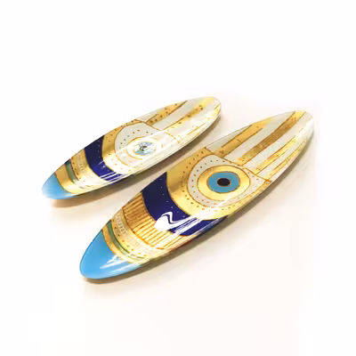 دیس شیشه ای مدل بیضی طرح چشم نظر