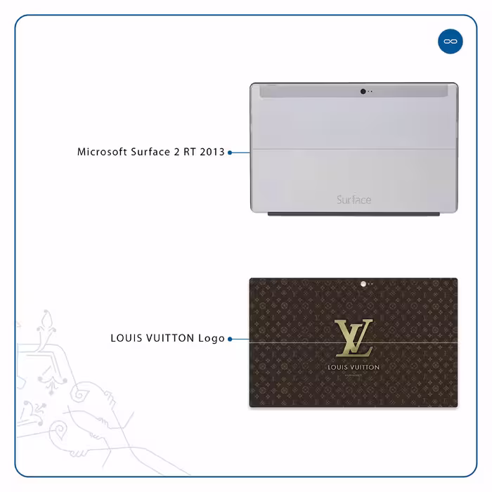 برچسب پوششی ماهوت مدل LOUIS-VUITTON-Logo مناسب برای تبلت مایکروسافت Surface 2 RT 2013