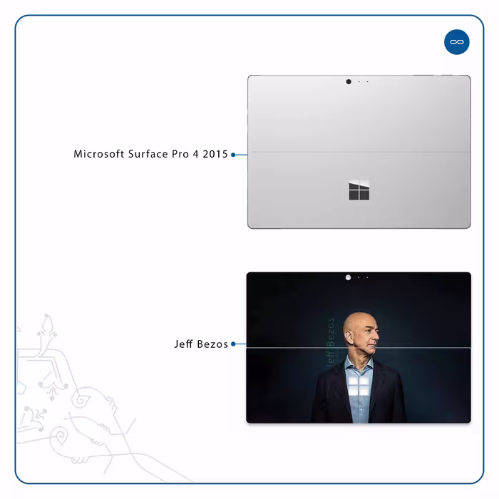 برچسب پوششی ماهوت مدل Jeff Bezos مناسب برای تبلت مایکروسافت Surface Pro 4 2015